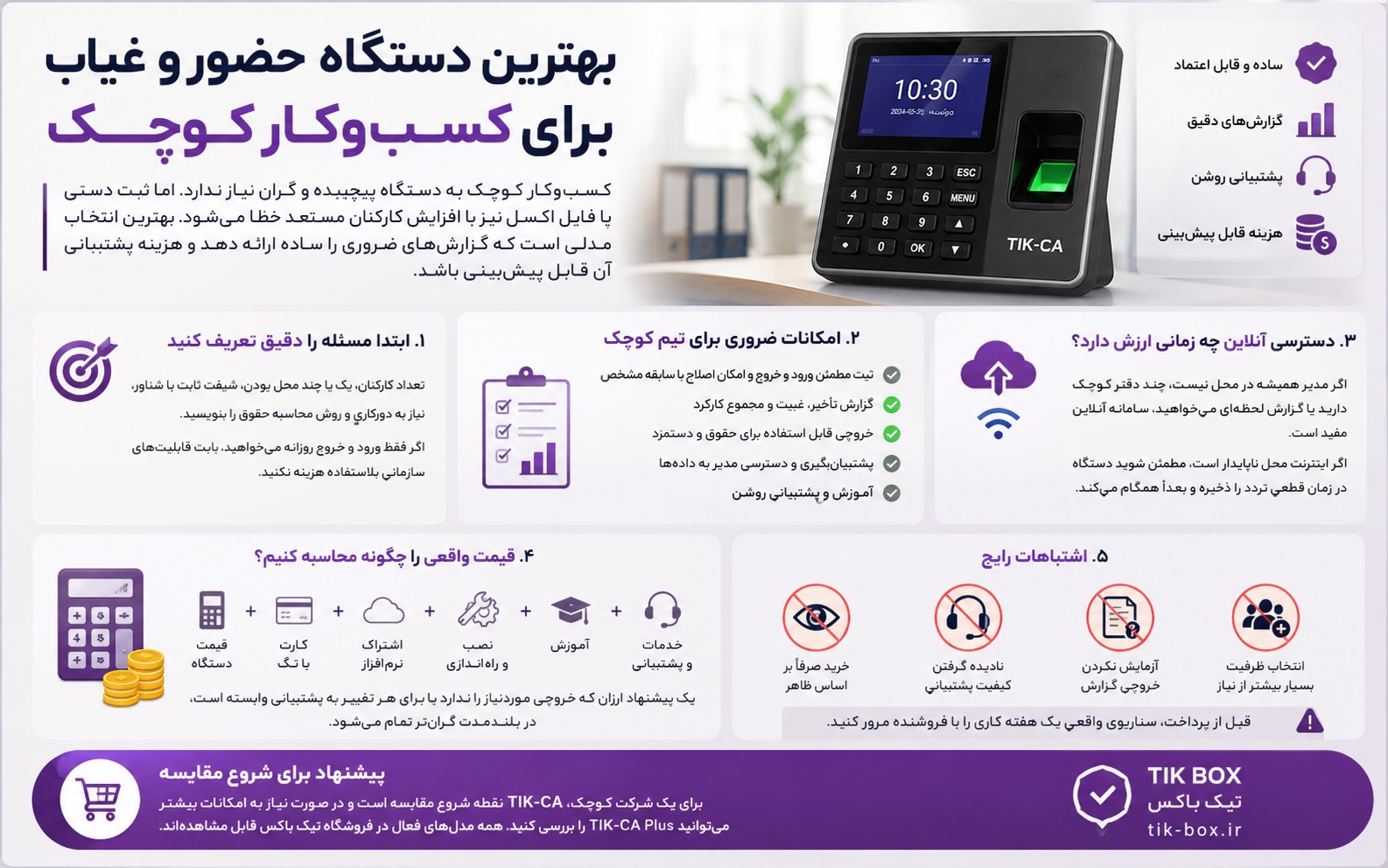 بهترین دستگاه حضور و غیاب برای کسب‌وکار کوچک